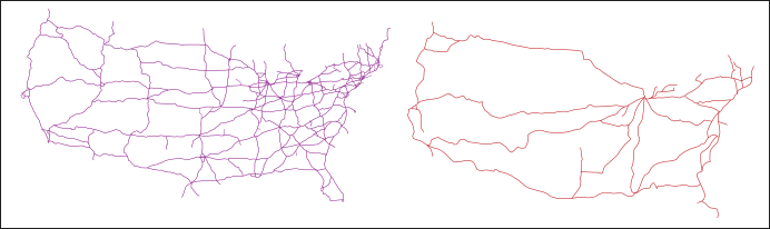 Interstate and Rail ines 